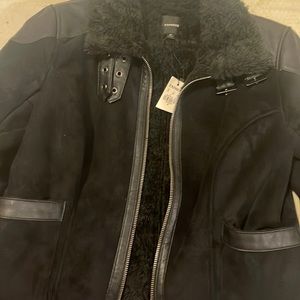 Black Swade and leather jacket brand new